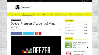 
                            2. Deezer Premium Account(s) March 2017 - Free Premium