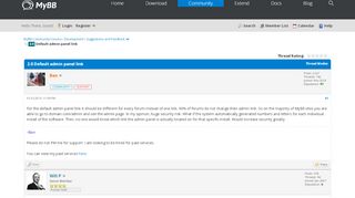 
                            2. Default admin panel link - MyBB