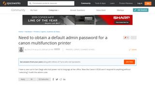 
                            11. Default admin password for Canon Multifunction Printers
