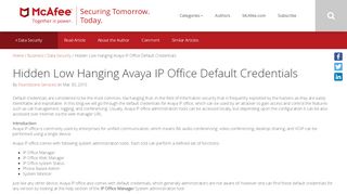 
                            6. Default Credentials for Avaya IP Office at Risk for …