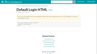 
                            4. Default Login HTML | KnowledgeOwl Support