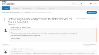 
                            6. Default Login name and password for NetScaler VPX for …