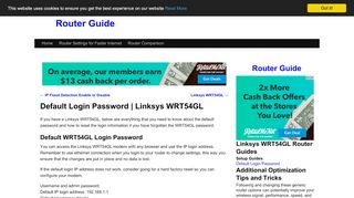 
                            7. Default Login Password | Linksys WRT54GL | Router Guide