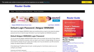 
                            2. Default Login Password | Netgear WNR2000 | Router Guide