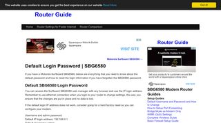 
                            5. Default Login Password | SBG6580 | Router Guide