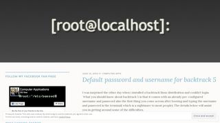 
                            3. Default password and username for backtrack 5 - WordPress.com
