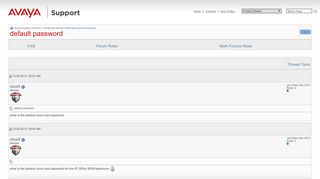 
                            1. default password - Avaya Support Forums