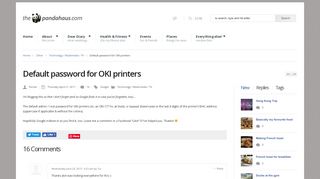 
                            1. Default password for OKI printers - The Panda Haus