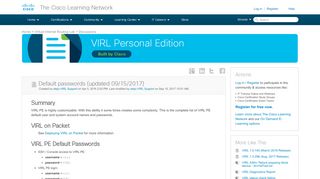 
                            8. Default passwords (updated 09/15/2017) - 30161 - The Cisco ...