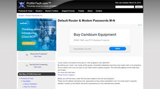 
                            4. Default Router & Modem Passwords M-N | PcWinTech.com™