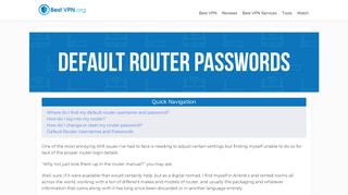 
                            11. Default Router Passwords | BestVPN.org