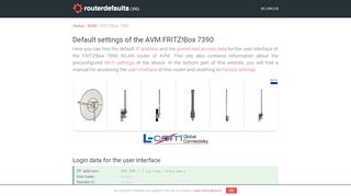 
                            6. Default settings of the AVM FRITZ!Box 7390