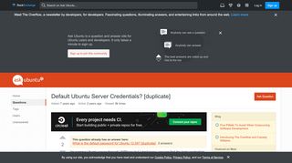 
                            3. Default Ubuntu Server Credentials? - Ask Ubuntu