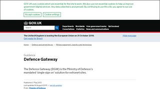 
                            7. Defence Gateway - GOV.UK
