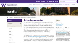 
                            8. Deferred compensation - Benefits - UW HR - University of Washington