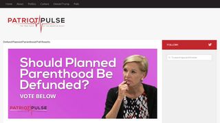 
                            9. Defund Planned Parenthood Poll Results - Patriot Pulse