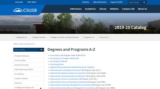 
                            9. Degrees and Programs A-Z < California State University ...