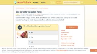 
                            5. Dein perfekter Instagram Name - testedich.de