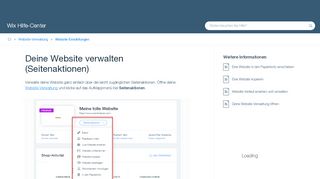 
                            3. Deine Website verwalten (Seitenaktionen) - support.wix.com