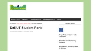 
                            7. DeKUT Student Portal (Dedan Kimathi University of Technology)