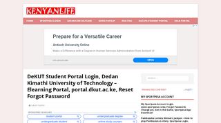 
                            3. DeKUT Student Portal Login, Dedan Kimathi University of ...