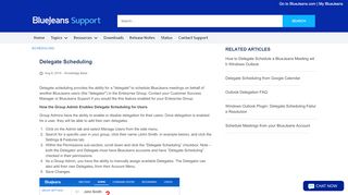 
                            8. Delegate Scheduling | BlueJeans Support