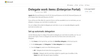 
                            9. Delegate work items (Enterprise Portal) | Microsoft Docs