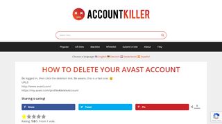 
                            9. Delete your Avast account | accountkiller.com