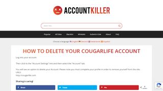 
                            8. Delete your Cougarlife account | accountkiller.com