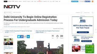 
                            10. Delhi University To Begin Online Registration ... - ndtv.com
