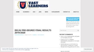 
                            11. DELSU Pre-Degree Final Results 2019/2020 || Vastlearners