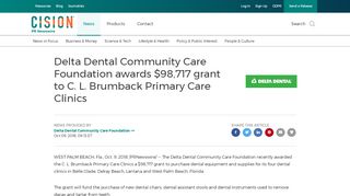 
                            9. Delta Dental Community Care Foundation awards $98717 grant to CL ...