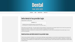 
                            3. Delta dental of ma provider login – Dental