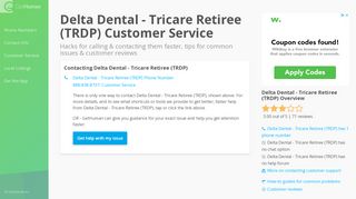                               7. Delta Dental - Tricare Retiree (TRDP) Customer Service