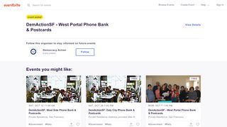 
                            4. DemActionSF - West Portal Phone Bank & Postcards Registration, Sat ...