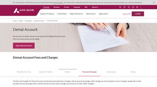 
                            3. Demat Account Fees and Charges - Axis Bank