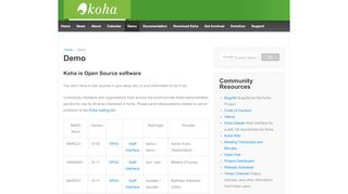 
                            5. Demo – Official Website of Koha Library Software