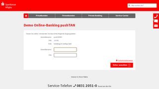 
                            6. Demo Online-Banking pushTAN - Sparkasse Allgäu