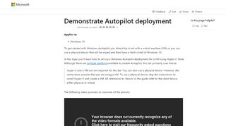 
                            7. Demonstrate Autopilot deployment | Microsoft Docs