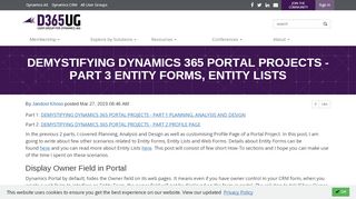 
                            8. demystifying dynamics 365 portal projects - part 3 entity forms, entity lists