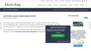 
                            6. Den letzten Login eines Benutzers herusfinden - TECH-FAQ