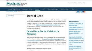 
                            8. Dental Care | Medicaid.gov