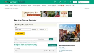 
                            9. Denton Forum, Travel Discussion for Denton, Texas - TripAdvisor