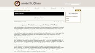 
                            3. Department of Justice Announces Launch of National FOIA Portal ...