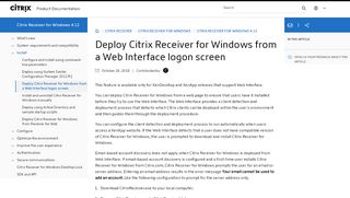 
                            3. Deploy Citrix Receiver for Windows from a Web …