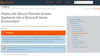 
                            7. Deploy the Secure Remote Access Appliance into a Microsoft Azure ...