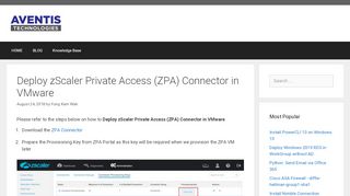 
                            3. Deploy zScaler Private Access (ZPA) Connector in VMware ...