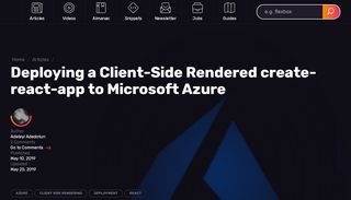 
                            3. Deploying a Client-Side Rendered create-react-app to Microsoft Azure ...