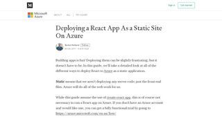 
                            5. Deploying a React App As a Static Site On Azure - Microsoft Azure ...