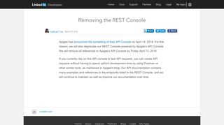 
                            5. Deprecating Apigee REST Console | LinkedIn Developer ...